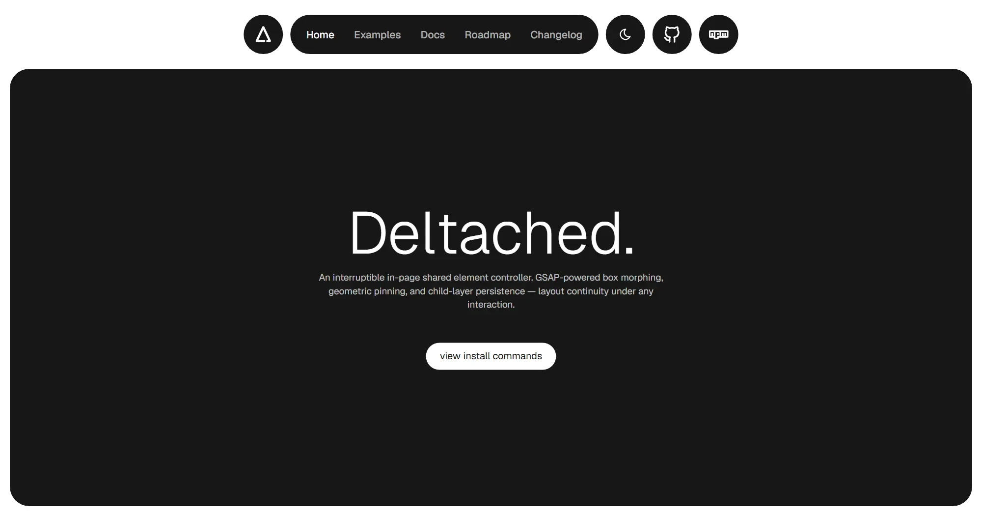 Screenshot of the deltached site