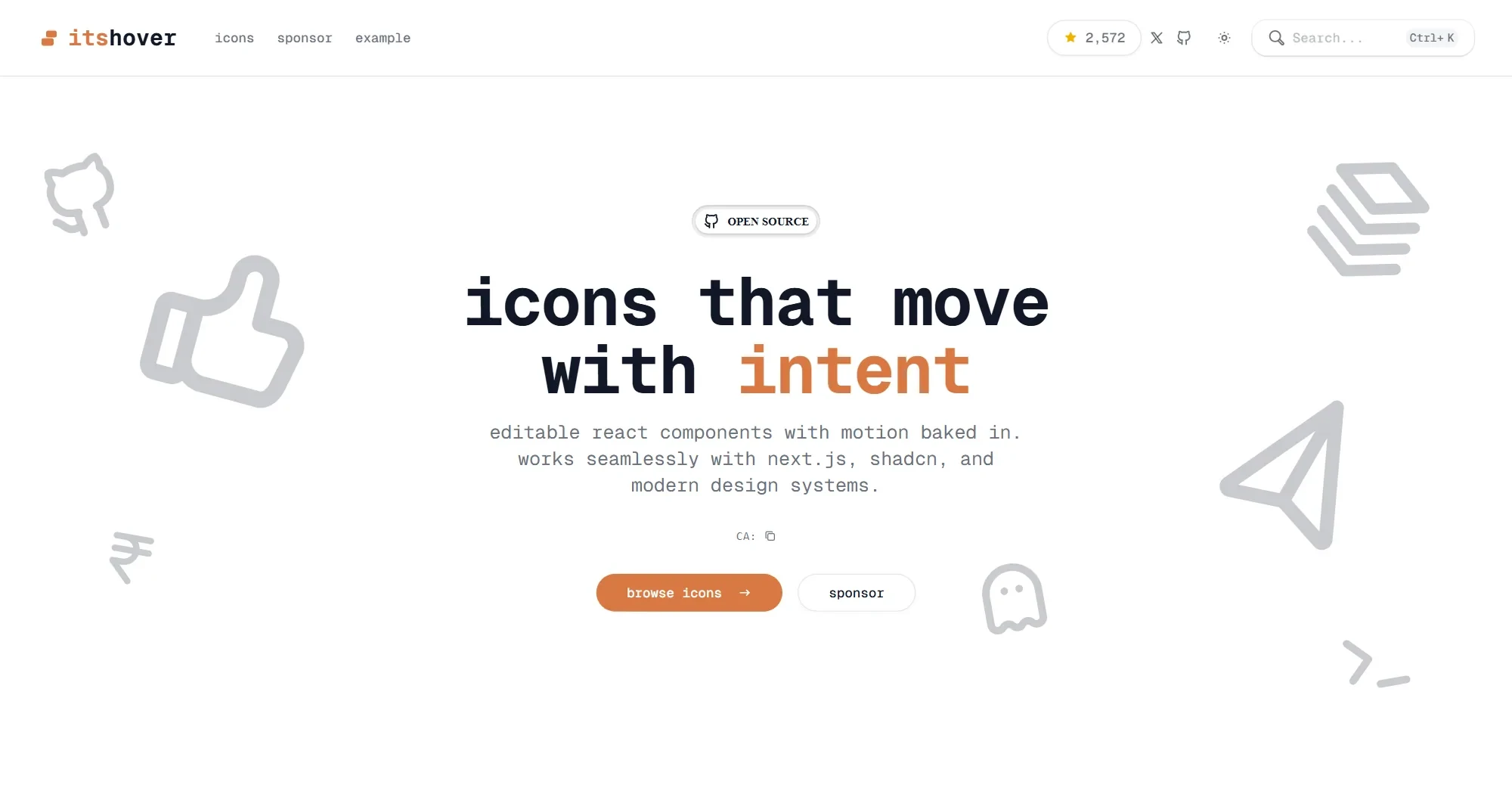 Screenshot of the Its Hover site