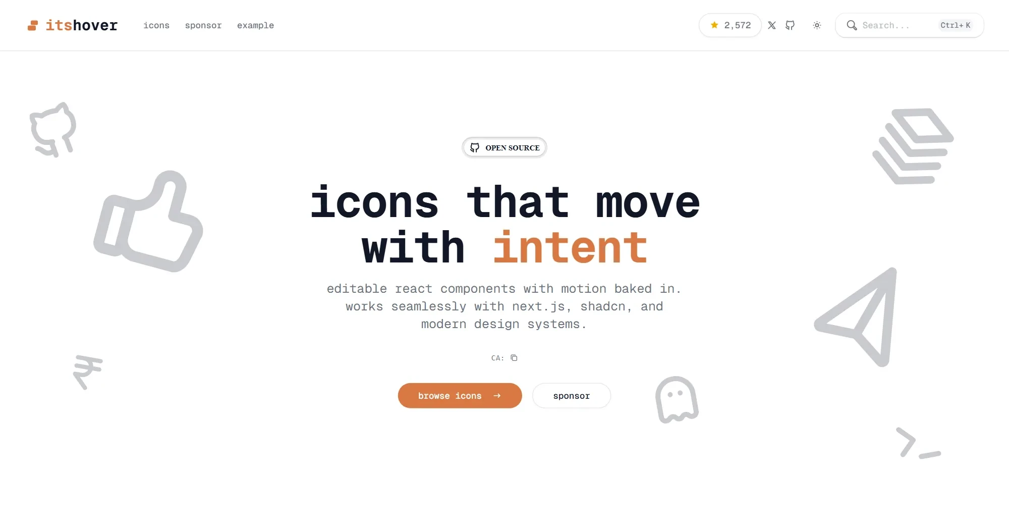 Screenshot of the Its Hover site