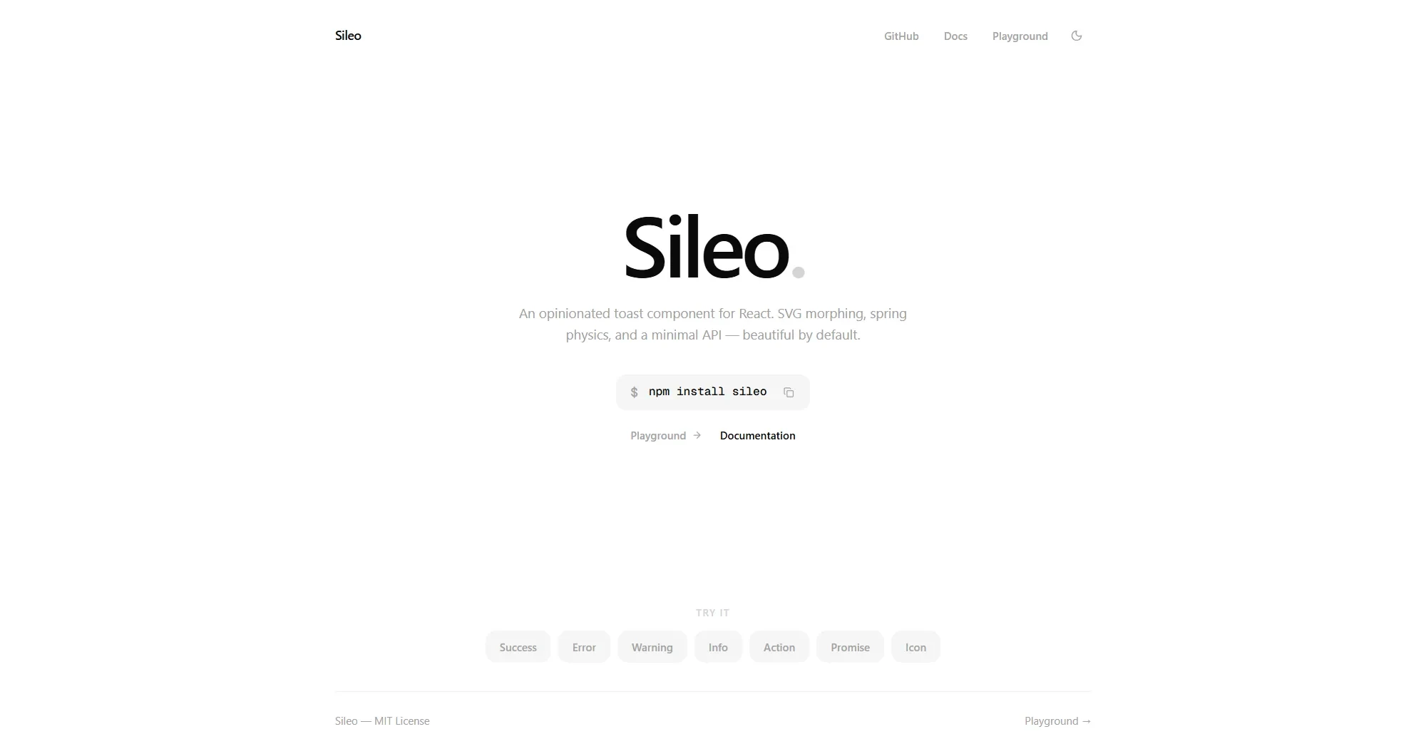 Screenshot of the Sileo site
