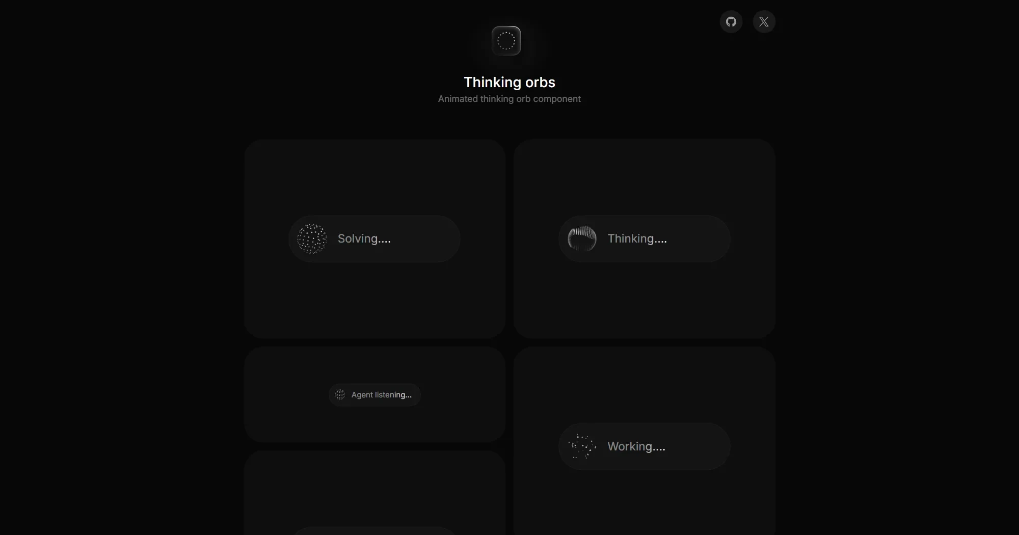 Screenshot of the Thinking Orbs site