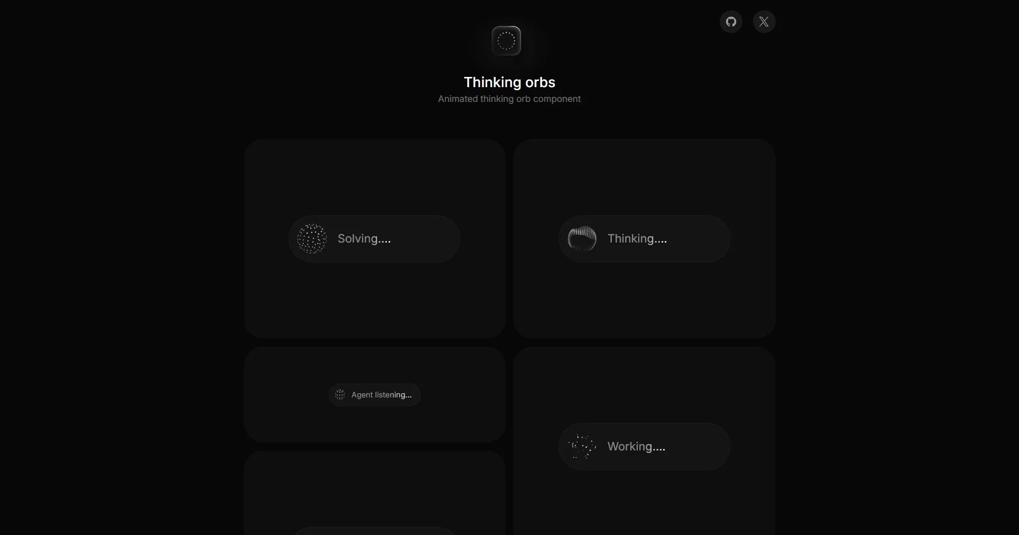 Screenshot of the Thinking Orbs site