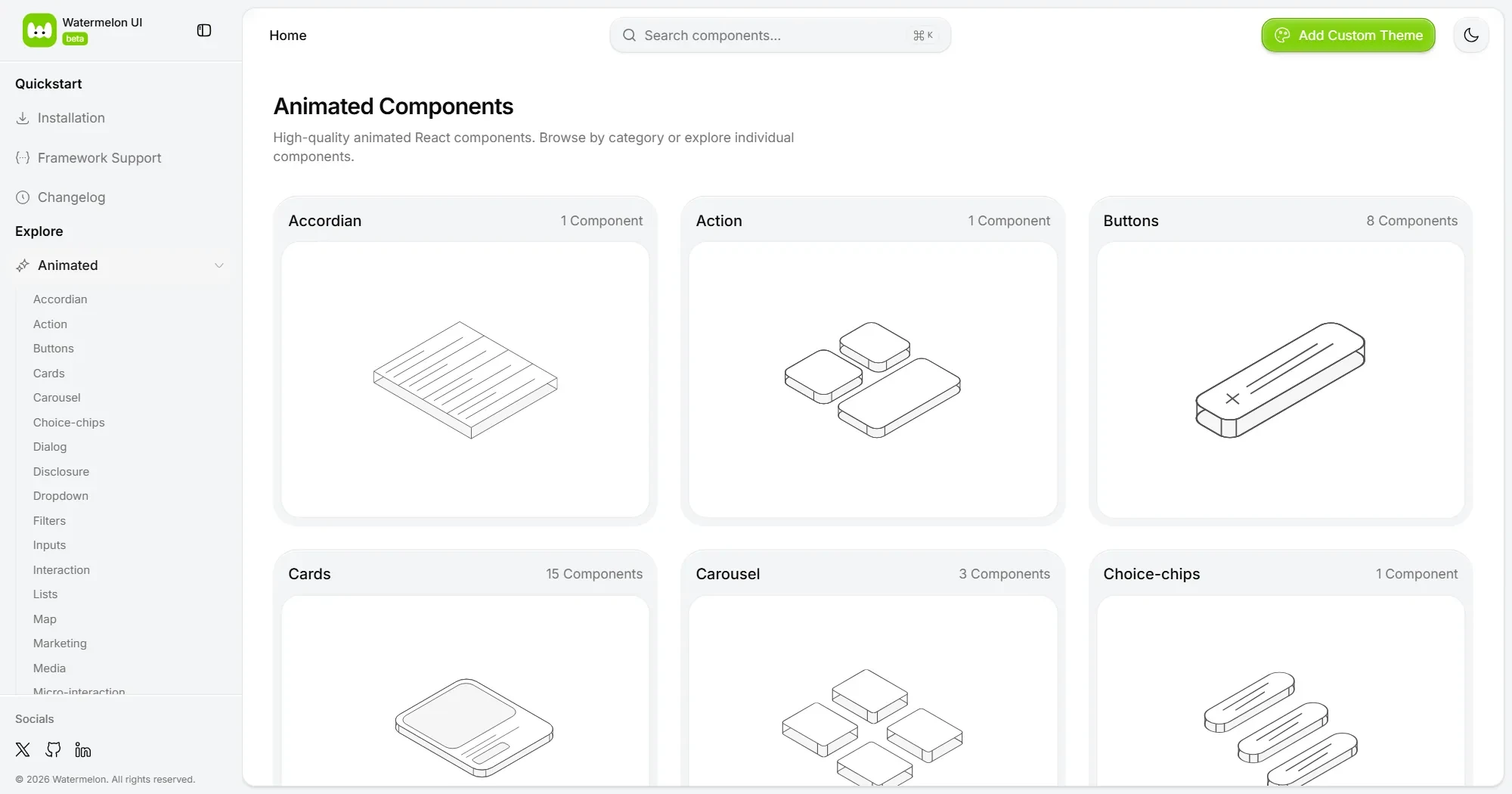 Screenshot of the Watermelon UI site